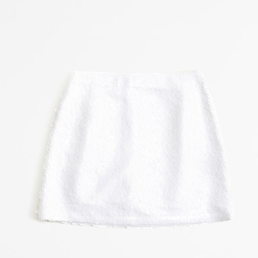Abercrombie White Sequin Mini Skort